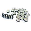 Kép 1/2 - Köztes – rondella – 8mm – fekete strasszal – ezüst színben