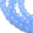 Kép 4/4 - Üveggyöngy - 4mm - csillogó - opál - búzavirágkék - rombusz - bicone
