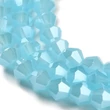 Kép 3/4 - Üveggyöngy - 4mm - csillogó - opál - égkék - rombusz - bicone