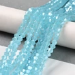 Kép 1/4 - Üveggyöngy - 4mm - csillogó - opál - égkék - rombusz - bicone