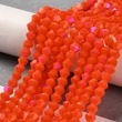 Kép 1/4 - Üveggyöngy - 4mm - csillogó - narancsos piros AB - rombusz - bicone
