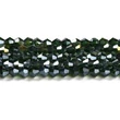 Kép 4/4 - Üveggyöngy - 4mm - csillogó - áttestő zöld AB - rombusz - bicone