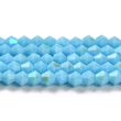 Kép 3/4 - Üveggyöngy - 4mm - csillogó - telt égkék AB - rombusz - bicone