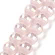 Kép 1/3 -  Üveggyöngy - galvanizált - matt AB - fazettált - kerek - misztikus rózsaszín színben (10db)
