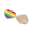 Kép 4/5 - Medál - szív - szívárvány -  pride - “Love Wins” felirattal -  lapos - világos arany színben 14x12x2mm 