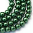 Kép 1/3 - Tekla gyöngy - 4mm - Gyöngyház Sötétzöld színben - üveggyöngy
