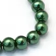 Kép 2/3 - Tekla gyöngy - 4mm - Gyöngyház Sötétzöld színben - üveggyöngy