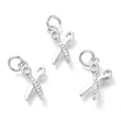 Kép 1/2 - Medál - olló - 14,8x8,5mm - cirkónia kövekkel díszítve - platina ezüst színben – szerelőkarikával 