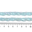 Kép 4/4 - Üveggyöngy - csepp, angyalszoknya - galvanizált halványkék AB színű, fazettált, 15x10mm
