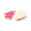Kép 2/3 - Medál - karácsonyi fenyő - pink és halvány arany színben 24,5x16,5x2mm - ólom és Kadmiummentes! 