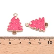 Kép 3/3 - Medál - karácsonyi fenyő - pink és halvány arany színben 24,5x16,5x2mm - ólom és Kadmiummentes! 