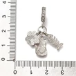 Kép 3/3 - Medál - Charms, Fish Bone & Cat & Mancs nyom, nagy lyukú, rózsaszín zománc, és platina, 32mm 