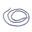 Kép 4/4 - Üveggyöngy, csiszolt, fánk - rondelle, 2x1,5 mm, irizáló kék