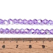 Kép 4/4 - Üveggyöngy - félig AB bevonatos, félig sötét orhidea, csiszolt, rombusz alakú, 4~4,5x3,5~4 mm