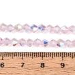 Kép 4/4 - Üveggyöngy - félig AB bevonatos, félig rózsaszín, csiszolt, rombusz alakú, 4~4,5x3,5~4 mm