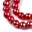 Kép 2/4 - Üveggyöngy - Galvanizált, piros AB színű, kerek, 8~8.5mm (10db)