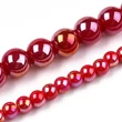 Kép 4/4 - Üveggyöngy - Galvanizált, piros AB színű, kerek, 8~8.5mm (10db)