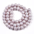 Kép 3/4 - Üveggyöngy - Galvanizált, lágy rózsásbarna AB színű, kerek, 8~8.5mm (10db)