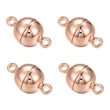 Kép 3/4 - Kapocs - mágnes - 14,5x8mm - rózsaarany színben - gömb alakban - tartós bevonattal