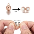 Kép 4/4 - Kapocs - mágnes - 14,5x8mm - rózsaarany színben - gömb alakban - tartós bevonattal