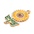 Kép 3/3 - Medál - napraforgó, ötvözött zománc, világos arany- sárga színű 27.5x16.5x1.5mm