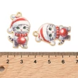 Kép 3/3 - Medál - macska karácsonyi charm, piros- arany, 28.5x17x1.5mm