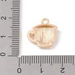 Kép 4/4 - Medál - teáscsésze charm, világos arany, fehér, 15x14x3mm