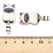 Kép 3/3 - Medál - macska - mozgó farok résszel-  arany - fehér, 39x15.5x2mm