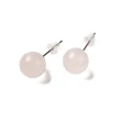 Kép 1/2 - Ásvány természetes rózsakvarc fülbevaló, bedugós, gömb alakú - 20.5x8mm