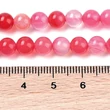 Kép 2/4 - Természetes csíkos achát, festett, kerek, indiai vörös, 6mm
