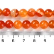 Kép 5/5 - Ásvány - Természetes csíkos achát, festett, kerek, narancssárga piros, 8mm