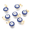 Kép 1/2 - Medál - Evil Eye, valódi 18K aranyozott, karikával, kék, 9.5x6.5x4.5mm
