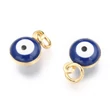 Kép 2/2 - Medál - Evil Eye, valódi 18K aranyozott, karikával, kék, 9.5x6.5x4.5mm