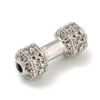 Kép 1/3 - Medál - súlyzó, Cirkónia kővel, platina, 6.5x16.5x3.5mm