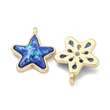 Kép 2/3 - Medál - csillag, gyanta Charms arany fóliával, valódi 18K aranyozott, kadmiummentes és ólommentes, közép kék, 17x14x5.5mm