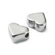 Kép 2/3 - Medál - köztes gyöngy - szív - 304 rozsdamentes acél, 5x6x3mm