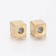 Kép 1/2 - Köztes gyöngy - kocka - 304 rozsdamentes acél, arany, 4x4x4mm