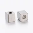 Kép 2/2 - Köztes gyöngy - kocka - 304 rozsdamentes acél, platina 4x4x4mm