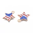 Kép 4/4 - Medál - csillag - amerikai zászló mintával, zománc kék- piros arany színben, 18.5x15.5x1.5mm
