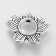 Kép 1/2 - Medál - lótuszvirág, antik ezüst, 13.5x19x4mm - kadmiummentes és ólommentes
