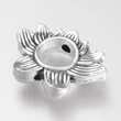 Kép 2/2 - Medál - lótuszvirág, antik ezüst, 13.5x19x4mm - kadmiummentes és ólommentes