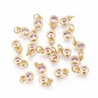 Kép 1/2 - Medál -  cirkónia kő charm,  rózsaszín-arany, 6.5x4.5x2mm