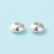 Kép 2/3 - 925 Sterling ezüst - köztes gyöngy - lapos - kerek - 4x2mm - nikkelmentes - valódi platina bevonattal 