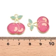 Kép 3/3 - Medál - cseresznye, csillámporral, aranyozott, zománc, élénk rózsaszín, 21x17x2mm - kadmiummentes és ólommentes