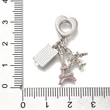 Kép 3/3 - Medál - repülőgép, Eiffel-torony és útlevél nagy lyuk Charms színes zománc, platina, 30mm