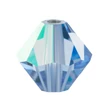Kép 1/2 - Preciosa® Crystal bicone gyöngy, Light Sapphire AB, 4mm