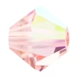 Kép 1/2 - Preciosa® Crystal bicone gyöngy, Light Rose AB, 4mm