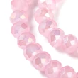 Kép 3/4 - Üveggyöngy - 6x5mm - fánk alakú, flamingó AB színű, fazettált, kb. 83~84db/szál