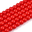 Kép 1/4 - Üveggyöngy - telt, kerek, piros, 6~6.5mm szálban