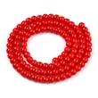 Kép 3/4 - Üveggyöngy - telt, kerek, piros, 6~6.5mm szálban
